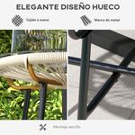 Mesa auxiliar Mokh Outsunny encimera vidrio crema Ø50x50 cm