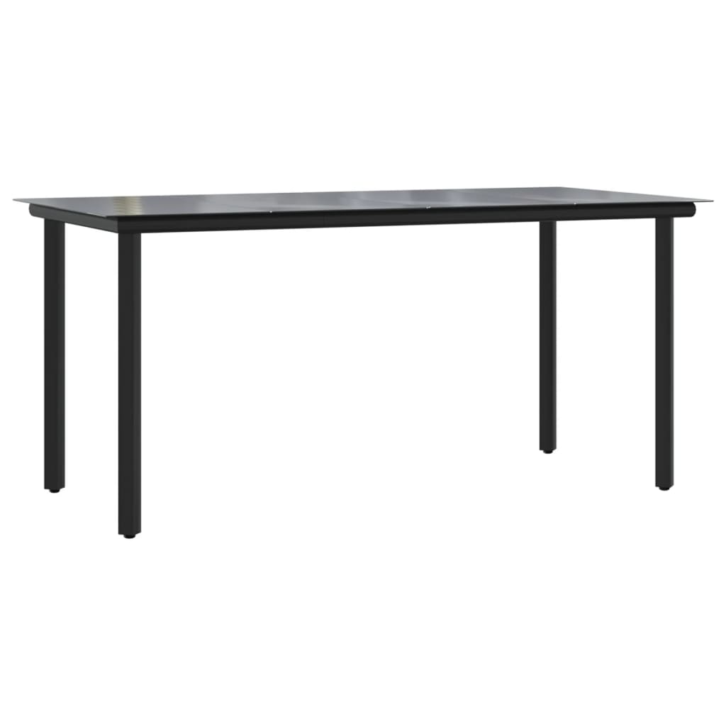 Mesa de exterior Carlo vidrio negro 74x160x80 cm fondo blanco