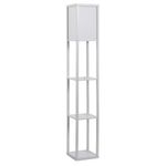 Lámpara de pie Kasama Homcom con 3 estantes blanco 160x26x26 cm fondo blanco