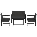 Conjunto de jardín Loop 1 sofá + 2 sillas + mesa negro