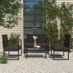 Conjunto de jardín Loop 1 sofá + 2 sillas + mesa negro