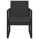Conjunto de jardín Loop 1 sofá + 2 sillas + mesa negro