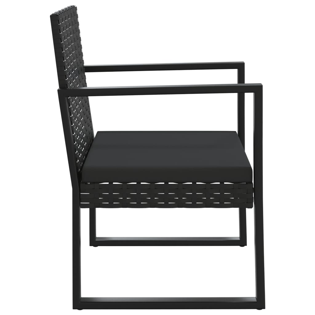 Conjunto de jardín Loop 1 sofá + 2 sillas + mesa negro