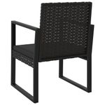 Conjunto de jardín Loop 1 sofá + 2 sillas + mesa negro