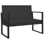 Conjunto de jardín Loop 1 sofá + 2 sillas + mesa negro