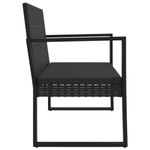 Conjunto de jardín Loop 1 sofá + 2 sillas + mesa negro