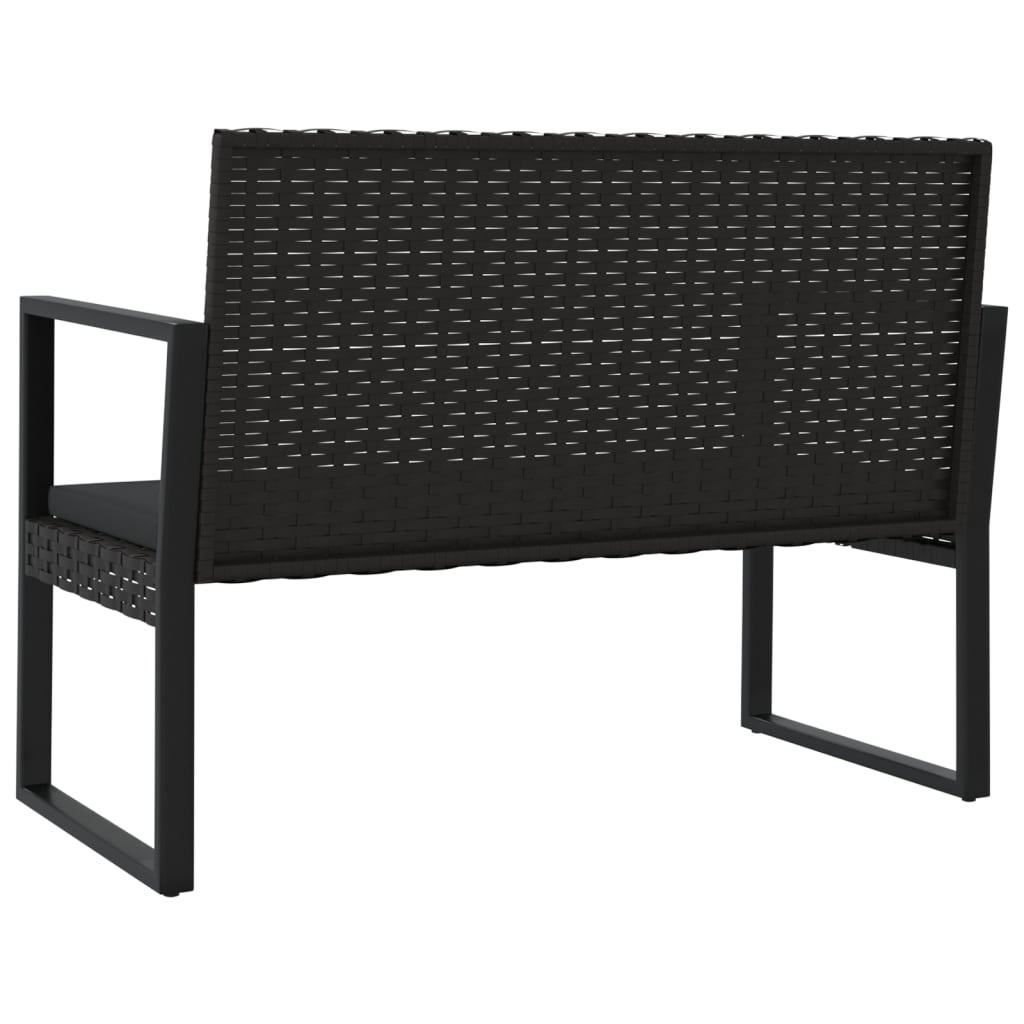 Conjunto de jardín Loop 1 sofá + 2 sillas + mesa negro