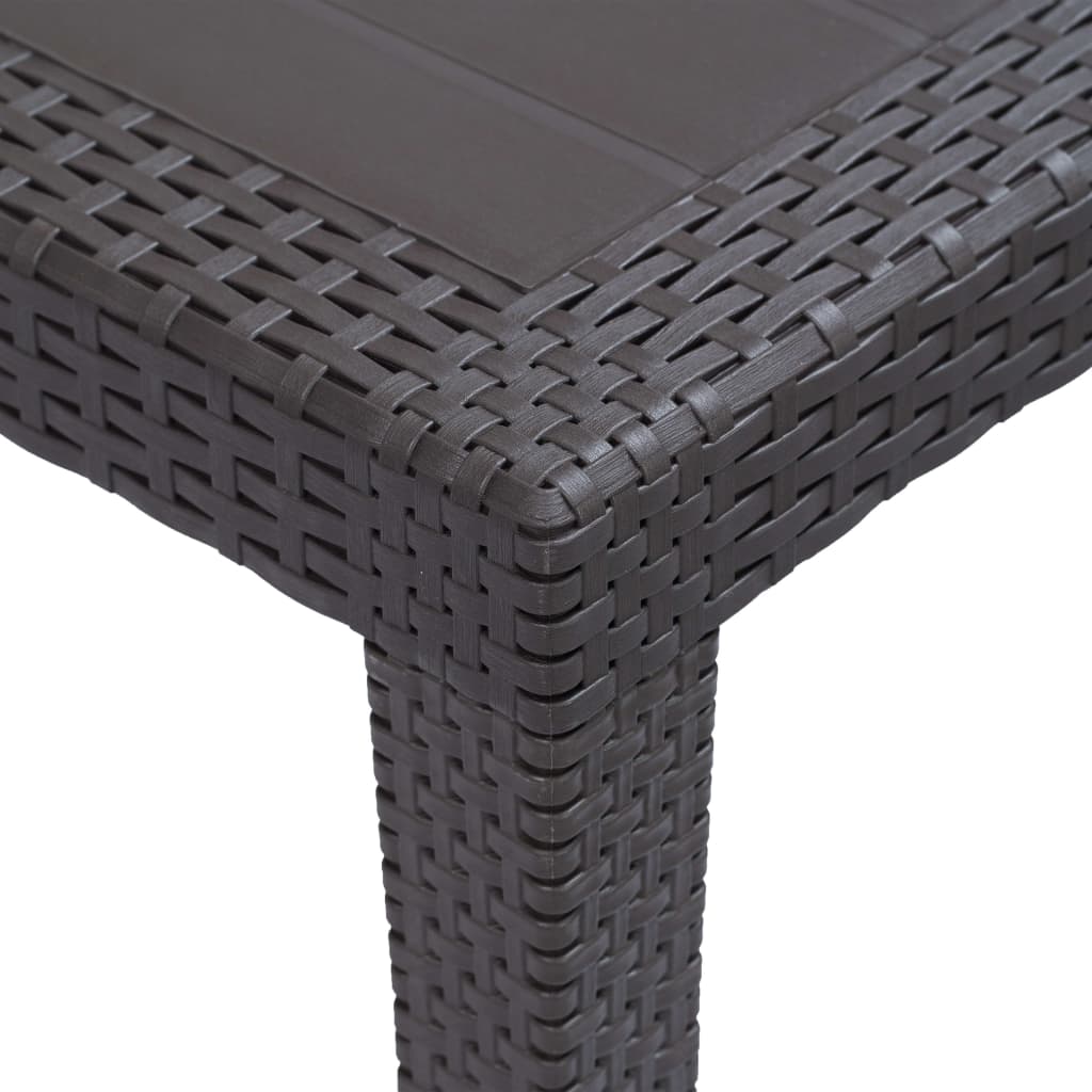Mesa de jardín Avenzza 4 personas marrón 72x79x79 cm esquina detalle