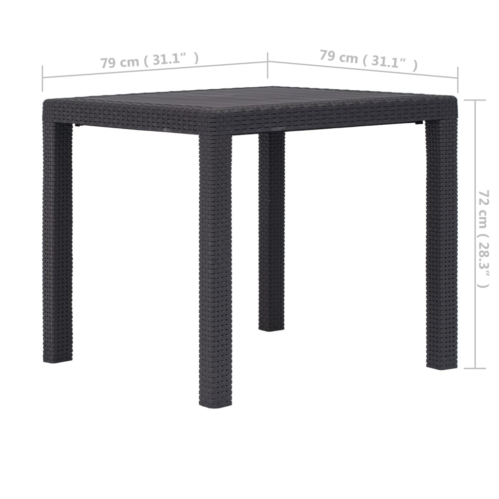Mesa de jardín Avenzza 4 personas marrón 72x79x79 cm medidas