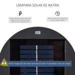 Lámpara solar Mohla Outsunny control de luz automático marrón Ø21,5x61 cm