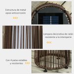 Lámpara solar Mohla Outsunny control de luz automático marrón Ø21,5x61 cm