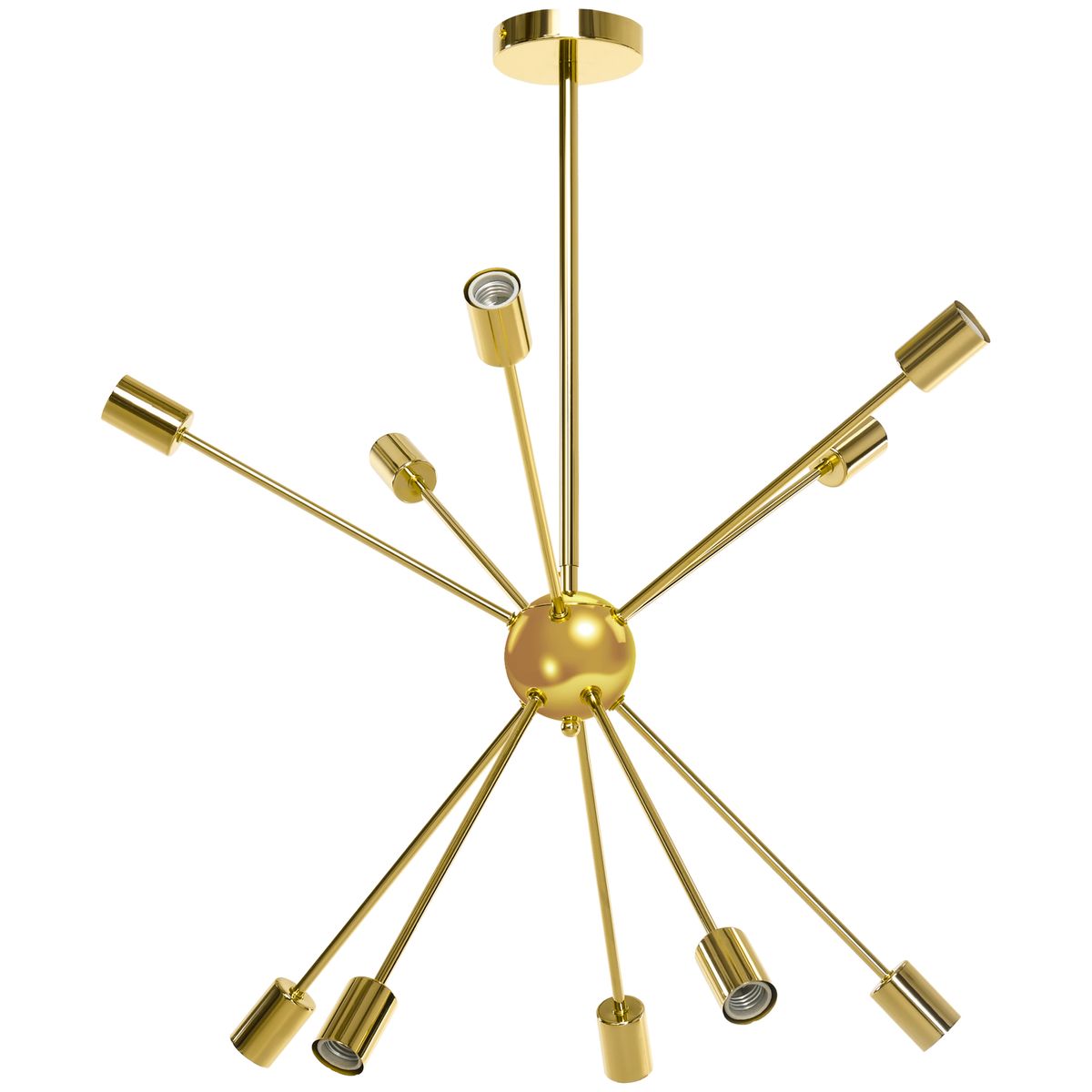 Lámpara de techo Destello Homcom 10 bombillas dorado 74x65x65 cm fondo blanco