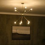 Lámpara de techo Destello Homcom 10 bombillas dorado 74x65x65 cm  animada