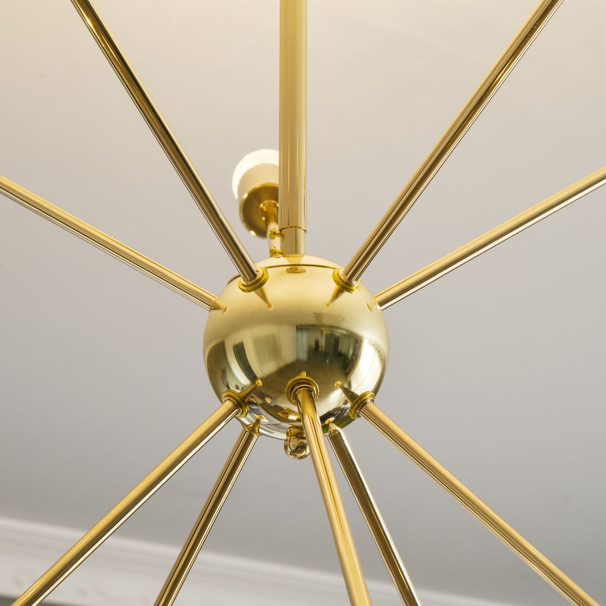 Lámpara de techo Destello Homcom 10 bombillas dorado 74x65x65 cm detalle lampara