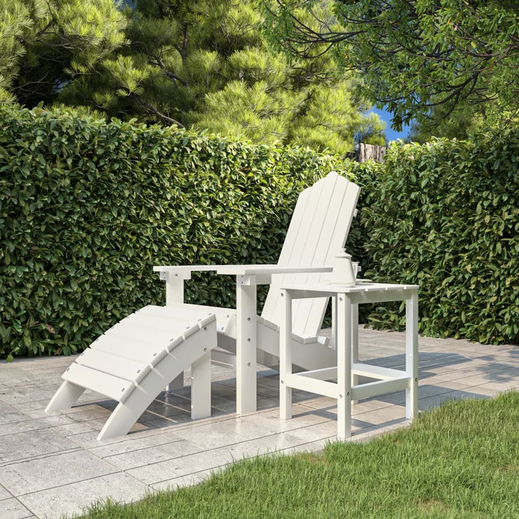 Mesa de jardín Adirondack auxiliar blanco 46x38x38 cm animada