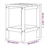 Mesa de jardín Adirondack auxiliar blanco 46x38x38 cm medidas