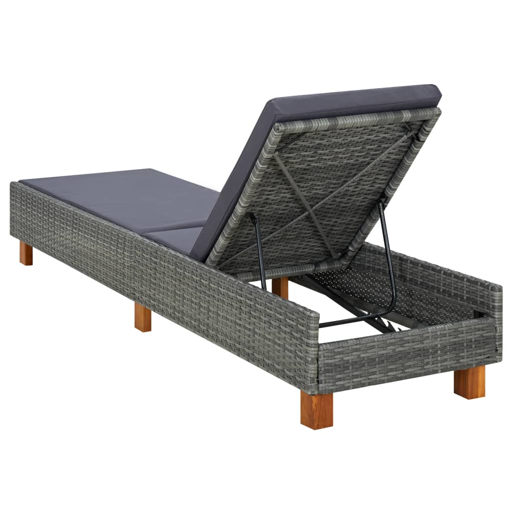 Tumbona Paradis VidaXL respaldo reclinable gris 30-72,5x55x200 cm