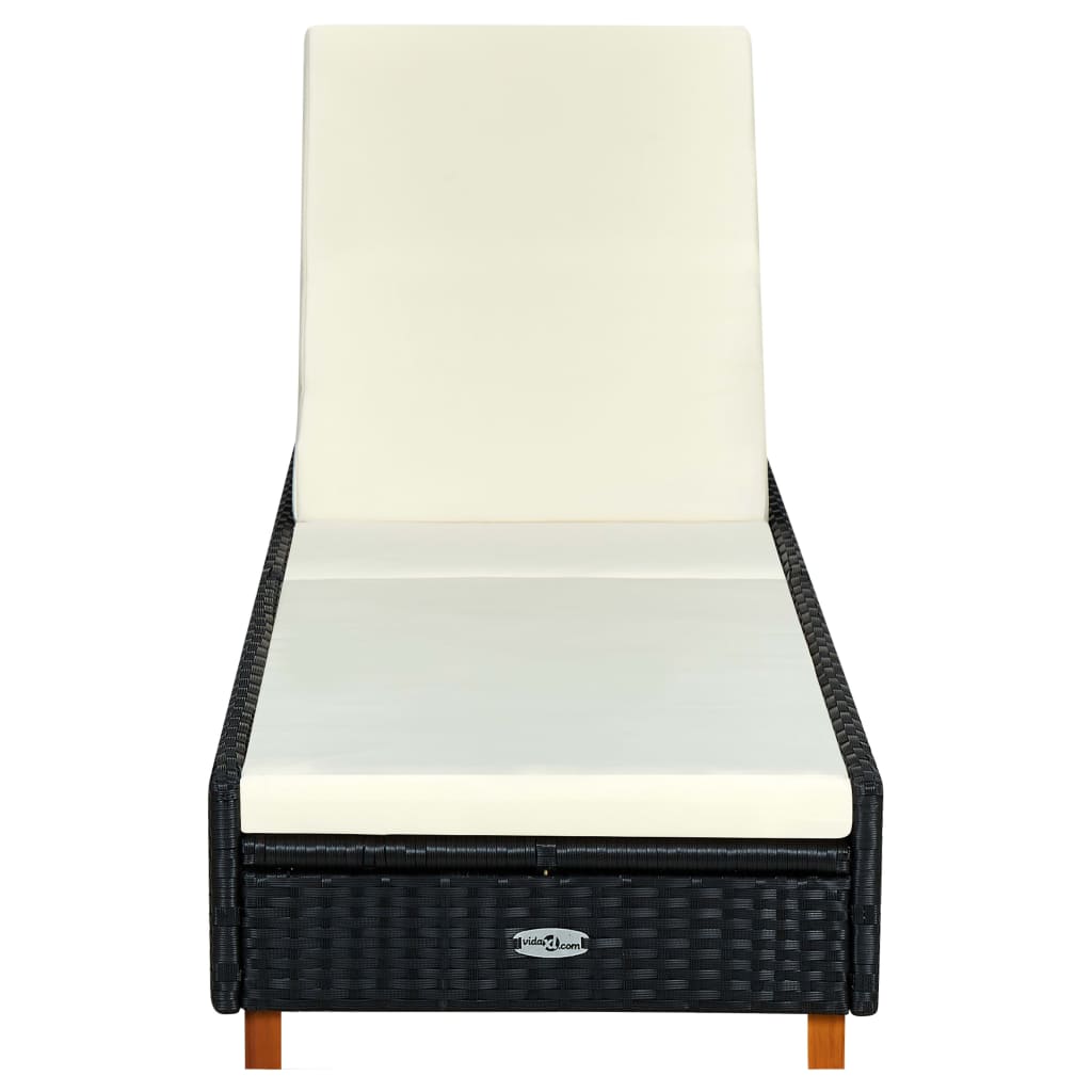 Tumbona Paradis VidaXL respaldo reclinable negro 30-72,5x55x200 cm
