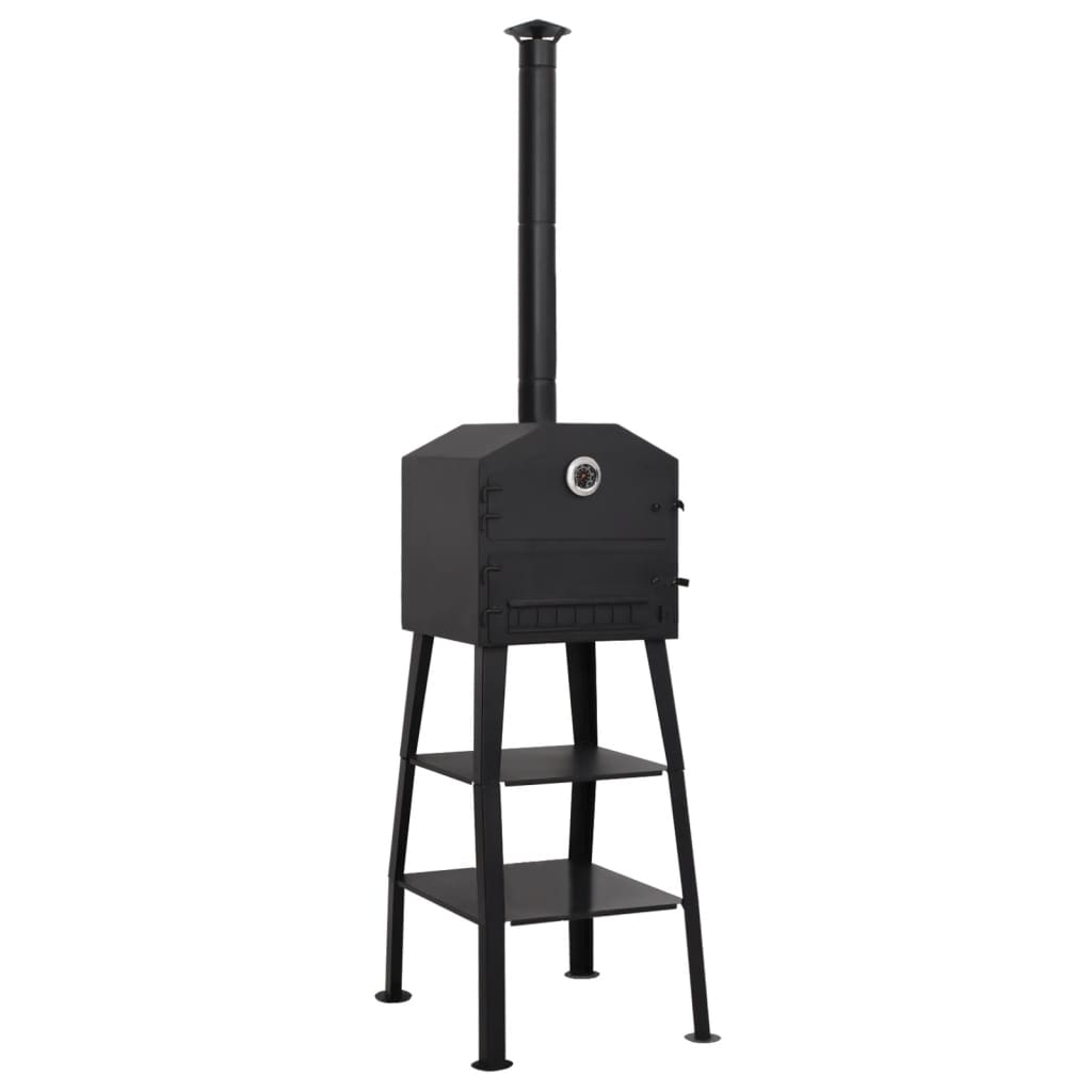 Horno de carbón 2 piedras barro refractario negro 203x54x59 cm