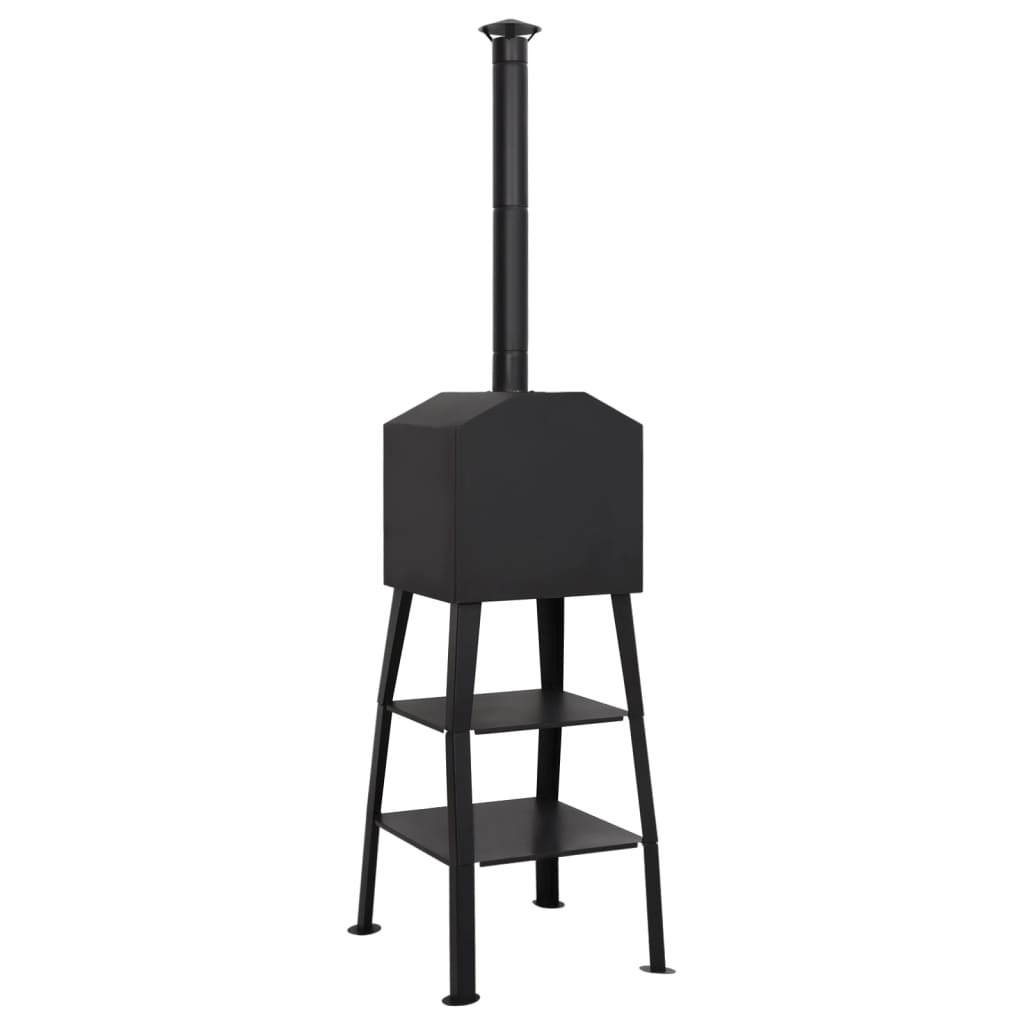 Horno de carbón 2 piedras barro refractario negro 203x54x59 cm