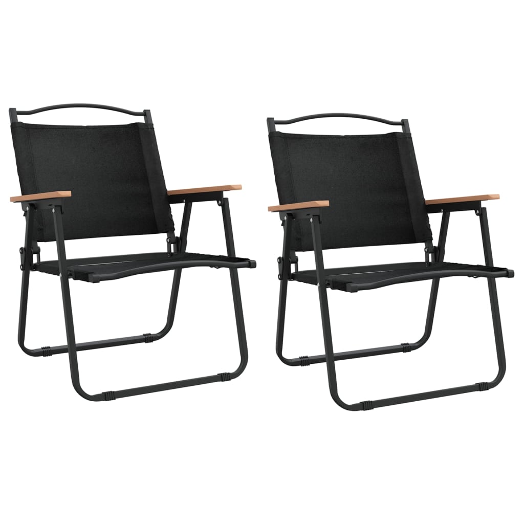 Pack de 2 sillas de exterior tela oxford negro 78x54x55 cm fondo blanco