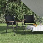 Pack de 2 sillas de exterior tela oxford negro 78x54x55 cm animada