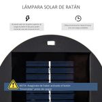Lámpara solar Sunrise Outsunny con LED 0,8W negro Ø21,5x61 cm web