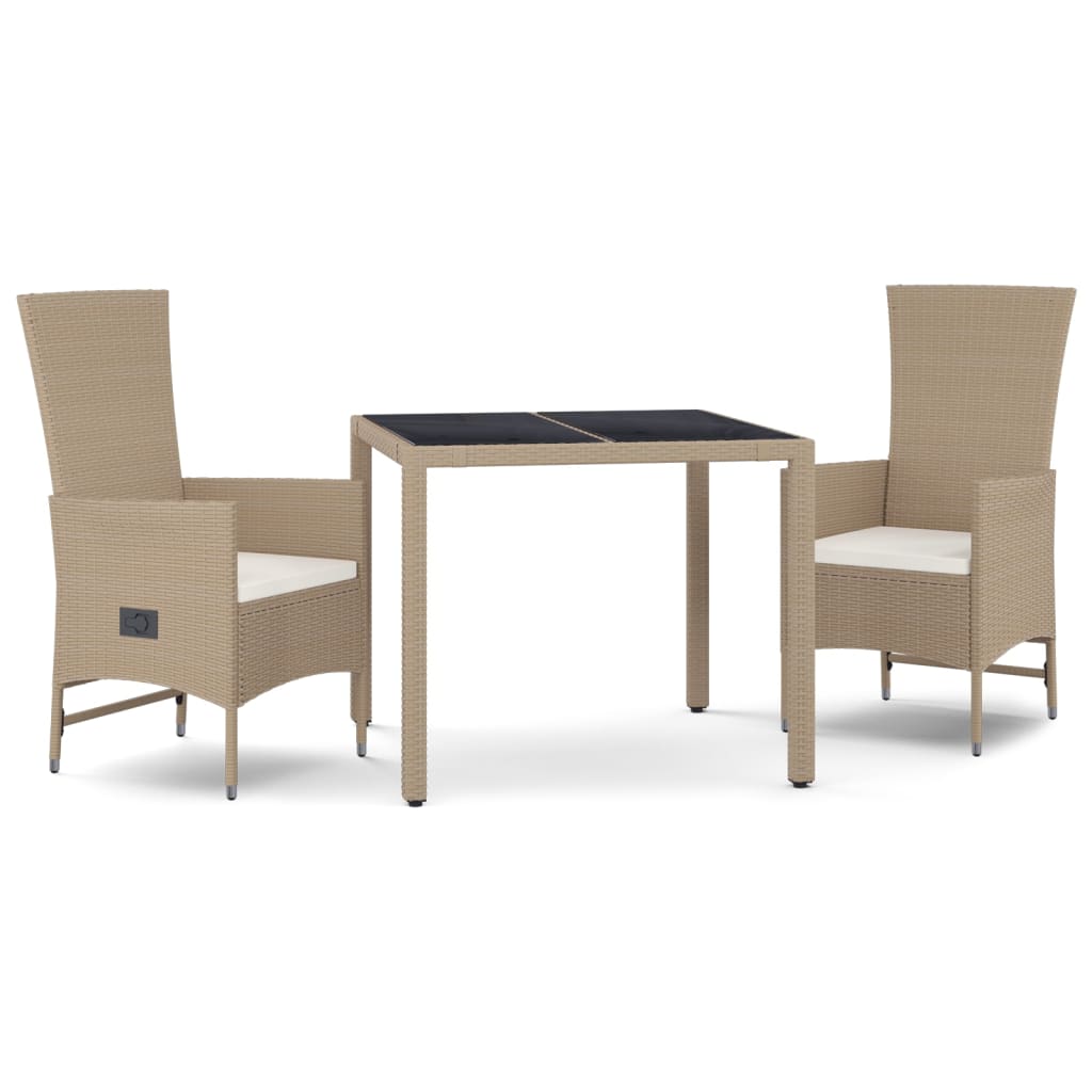 Conjunto de exterior Helo 2 sillas + mesa beige
