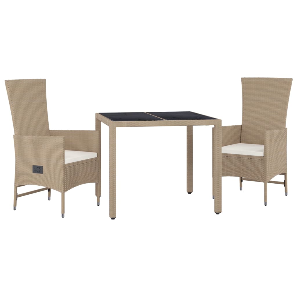 Conjunto de exterior Helo 2 sillas + mesa beige