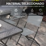Conjunto de terraza Atessa Outsunny 4 sillas + mesa gris