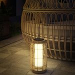 Farolillo solar Ashti Outsunny luces LED natural Ø18x37 cm animada