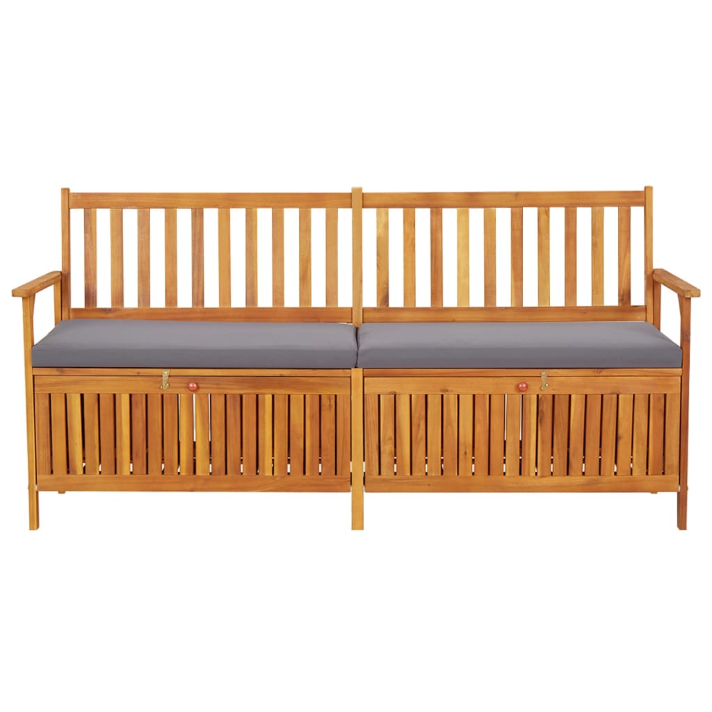Banco de almacenaje Lax con cojín madera de acacia 84x170x63 cm