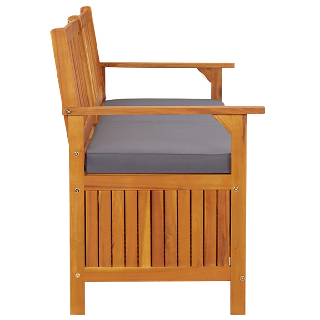 Banco de almacenaje Lax con cojín madera de acacia 84x170x63 cm