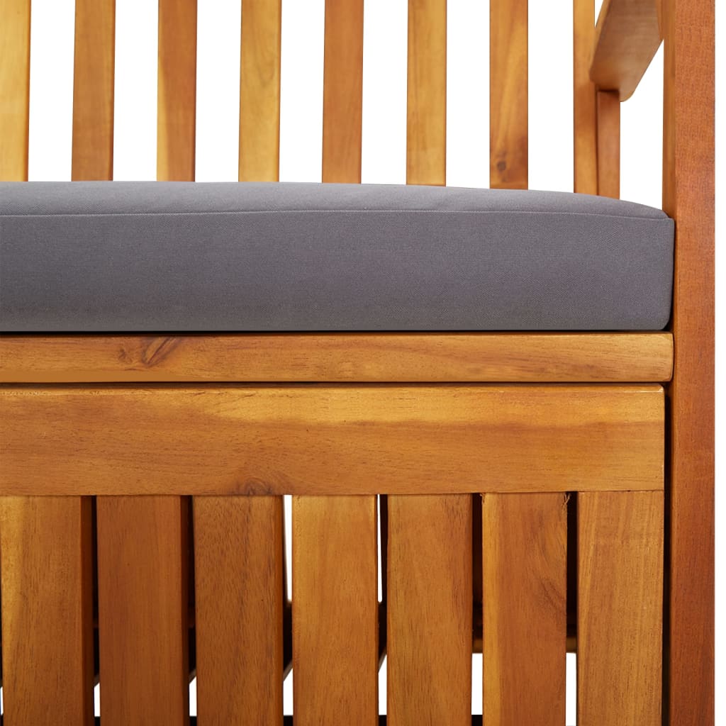 Banco de almacenaje Lax con cojín madera de acacia 84x170x63 cm