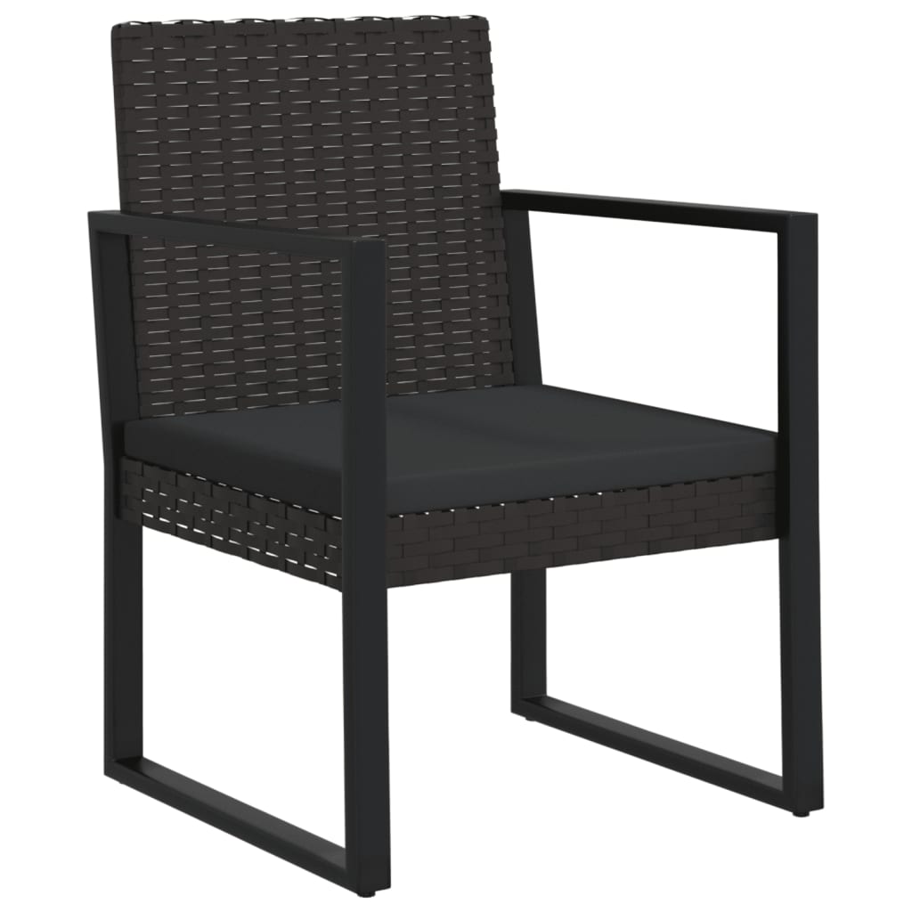 Set de jardín Anic 2 sillas + mesa auxiliar negro lateral