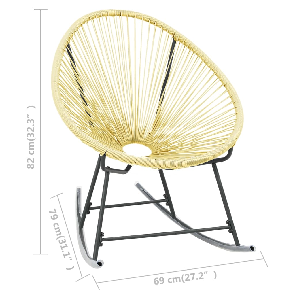 Silla balancín Acapulco poliratán beige 82x69x79 cm