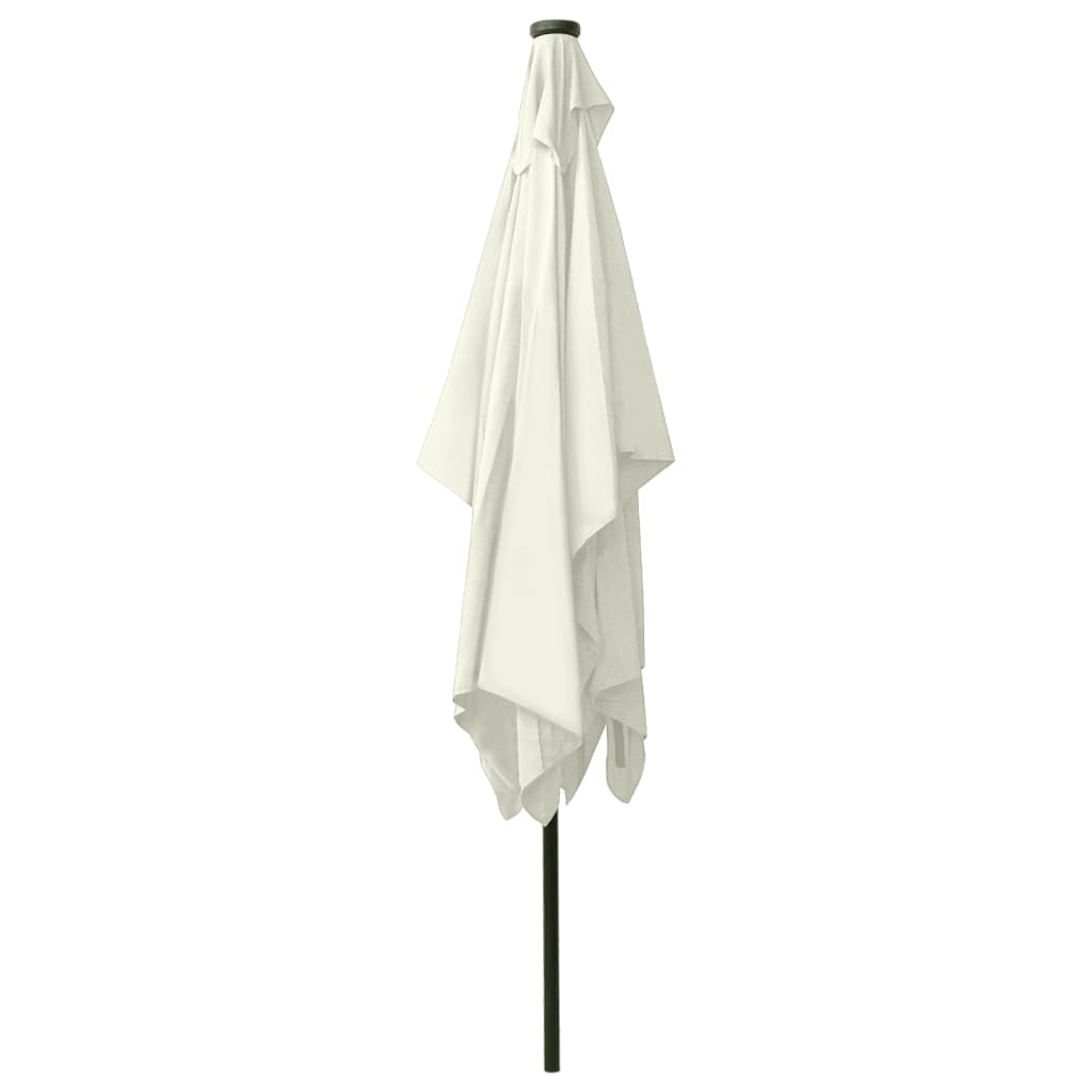 Sombrilla Boar con 18 luces LED y poste de acero beige 247x200x300 cm