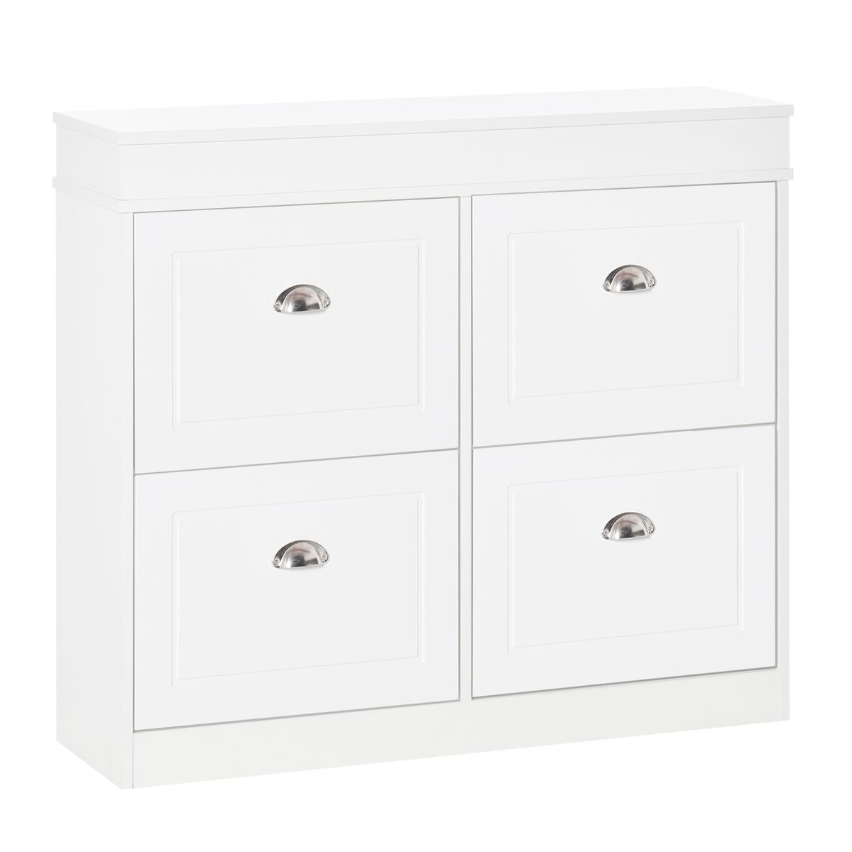 Mueble zapatero Tott Homcom 16 pares blanco 83x98x24 cm fondo blanco