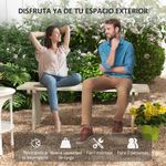 Banco de jardín Matine Outsunny 2 plazas 220kg natural 45x130x38 cm