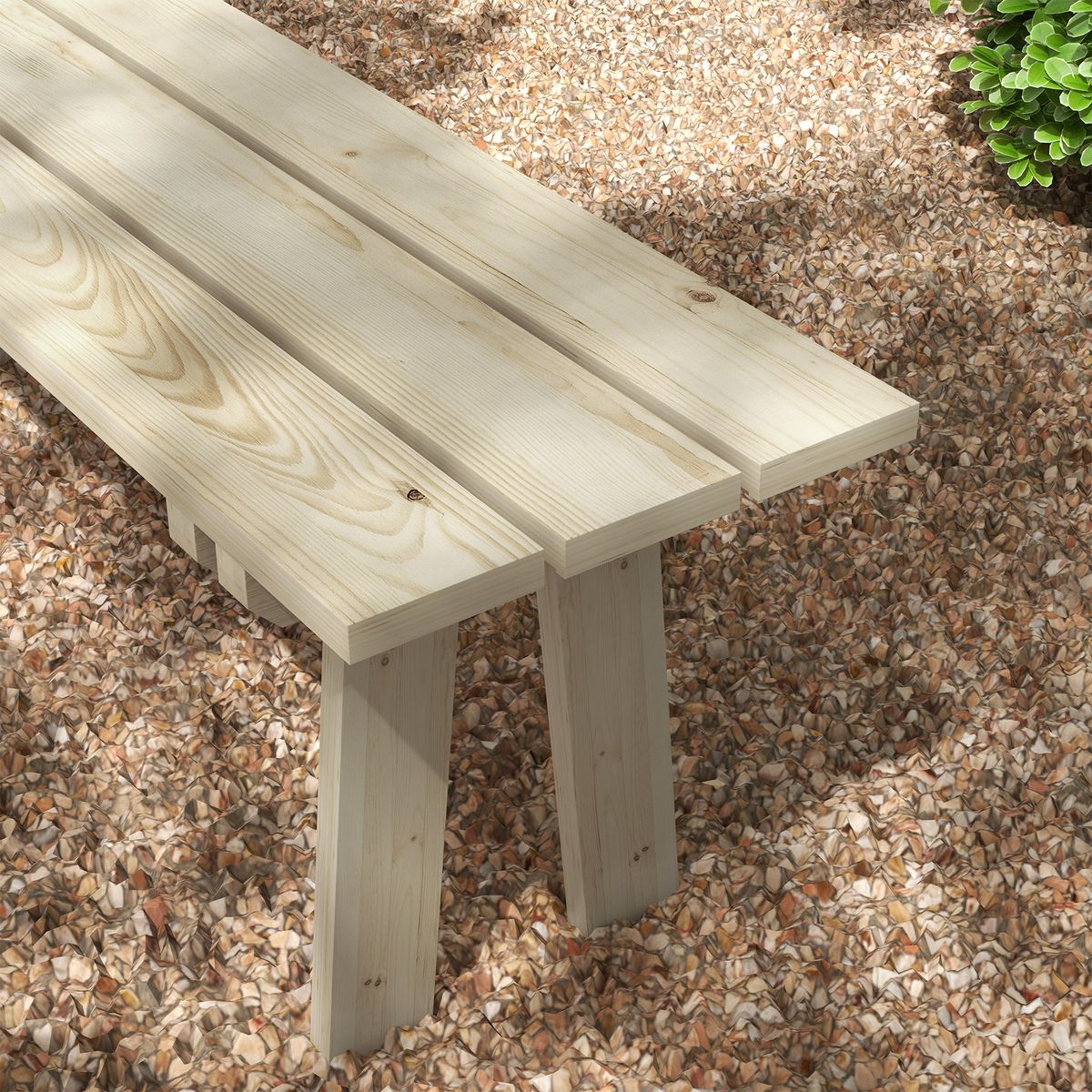 Banco de jardín Matine Outsunny 2 plazas 220kg natural 45x130x38 cm asiento