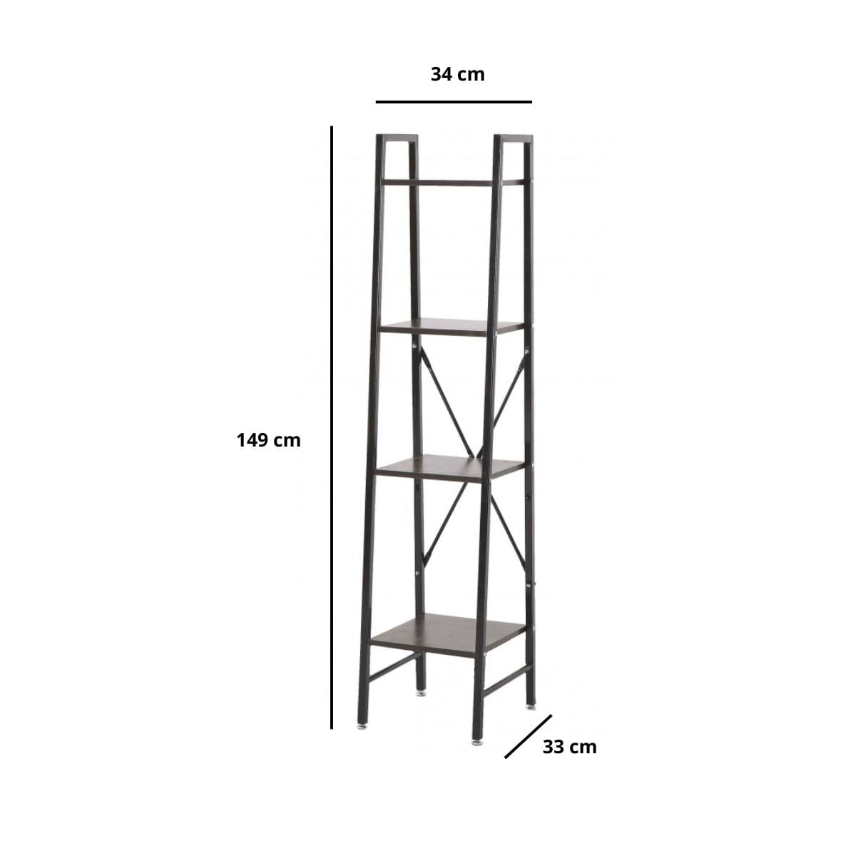 Estanteria-York-4-niveles-negro-149x34x33-cm-medidas