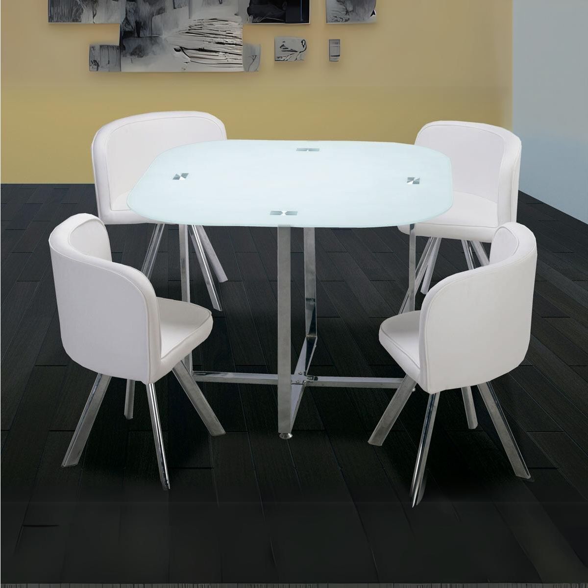 conjunto-mesa-comedor-fija-4-sillas-teca-blanco-animada