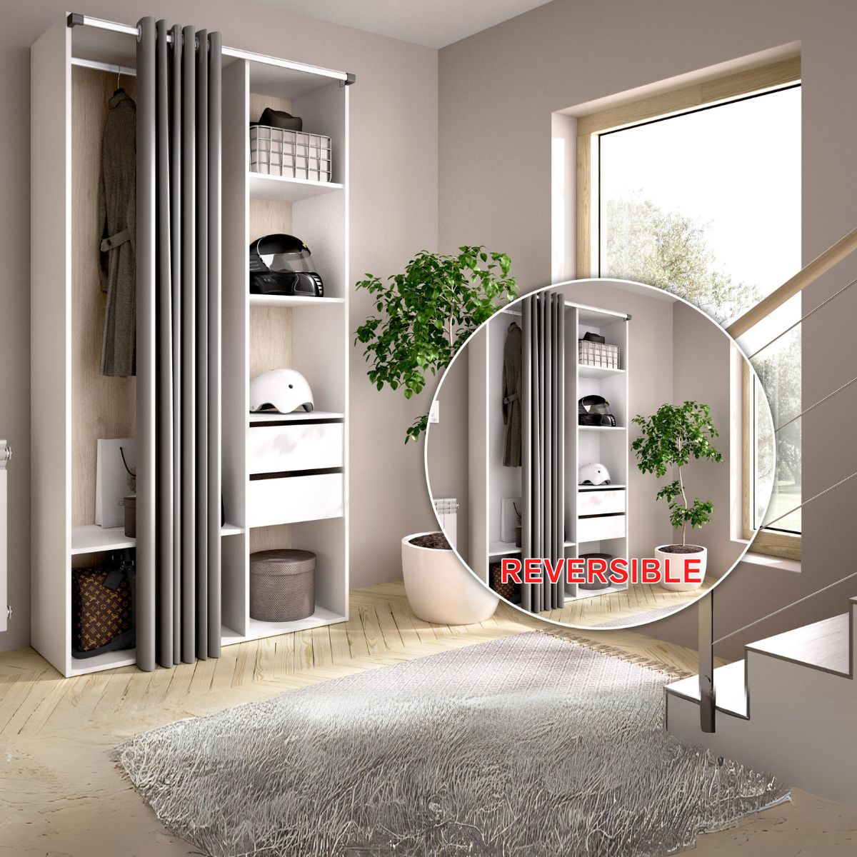Armario-vestidor-Suit-reversible-2-cajones---cortina-blanco-natural-205x98x45-cm-animada