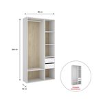 Armario-vestidor-Suit-reversible-2-cajones-blanco-natural-205x98x45-cm-medidas
