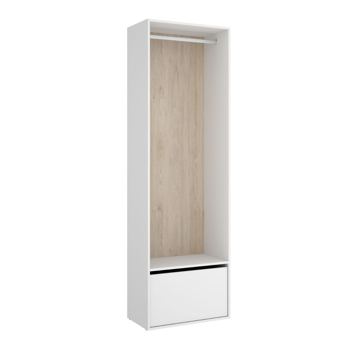 Armario-vestidor-Suit-reversible-con-barra-para-colgar---zapatero-blanco-205x60x45-cm-fondo-blanco