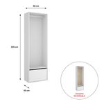 Armario-vestidor-Suit-reversible-con-barra-para-colgar---zapatero-blanco-205x60x45-cm-medidas