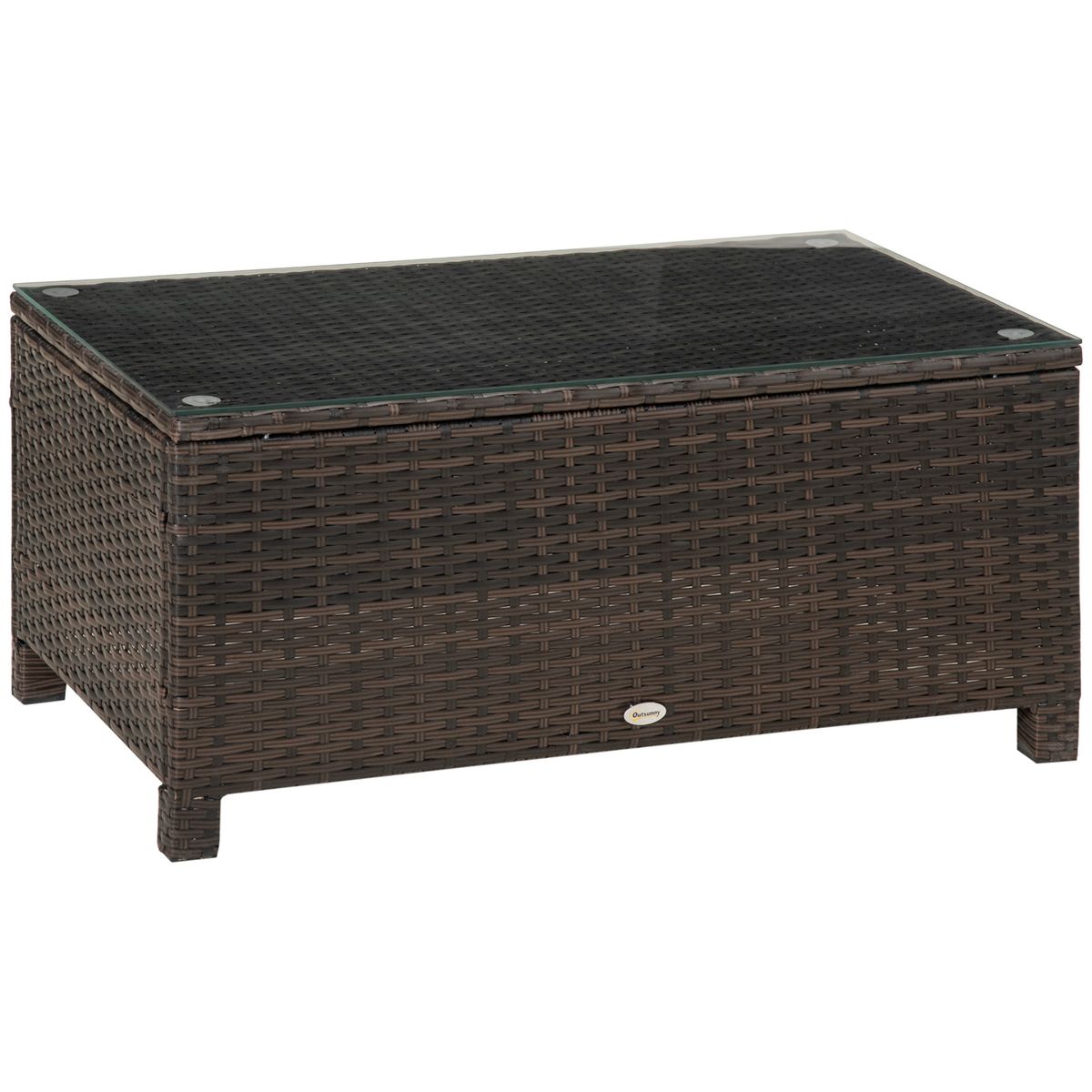 Mesa auxiliar Lotak Outsunny para exterior marrón 39x85x50 cm