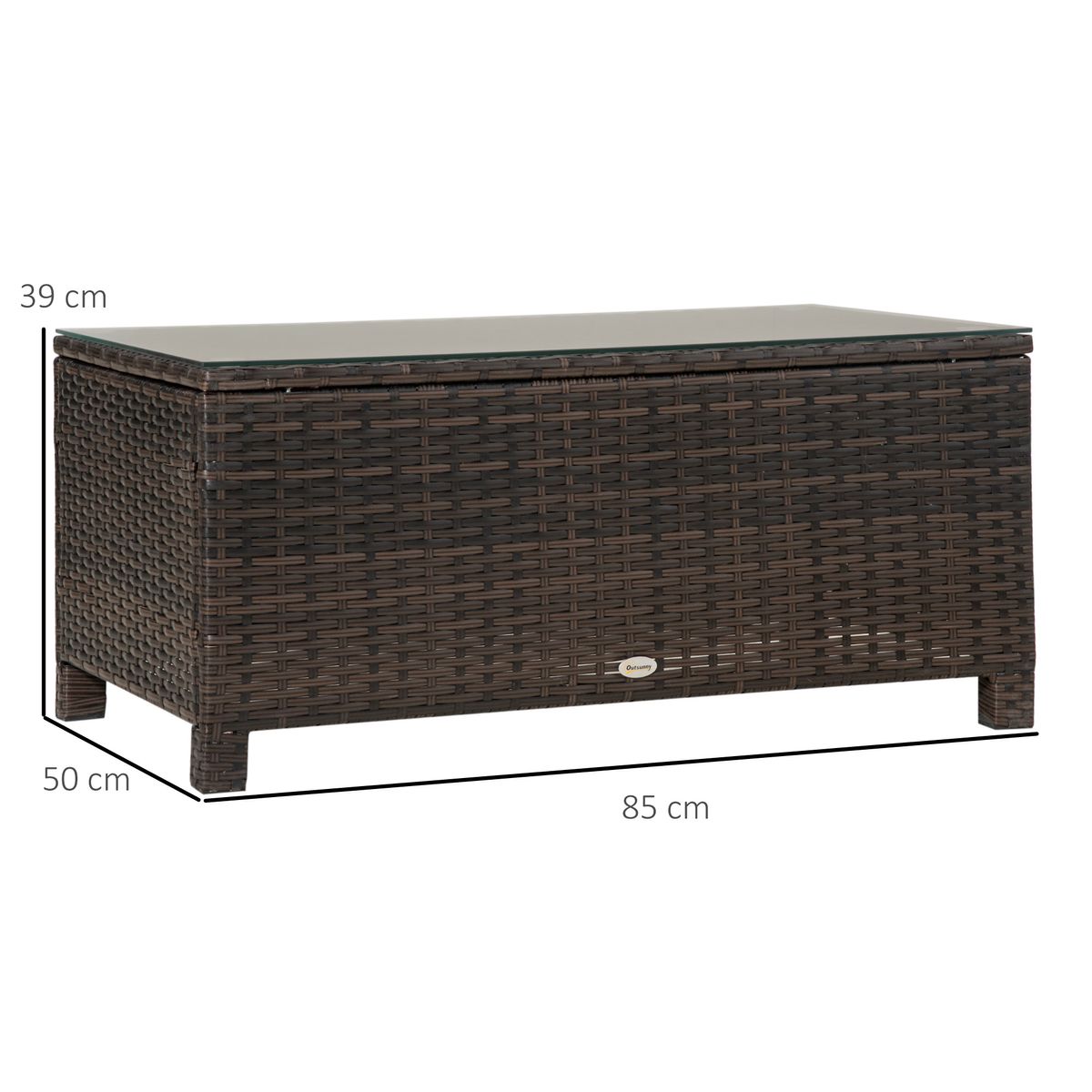 Mesa auxiliar Lotak Outsunny para exterior marrón 39x85x50 cm