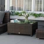 Mesa auxiliar Lotak Outsunny para exterior marrón 39x85x50 cm