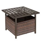 Mesa de centro Tahi Outsunny para exterior marrón 46x55,5x55,5 cm